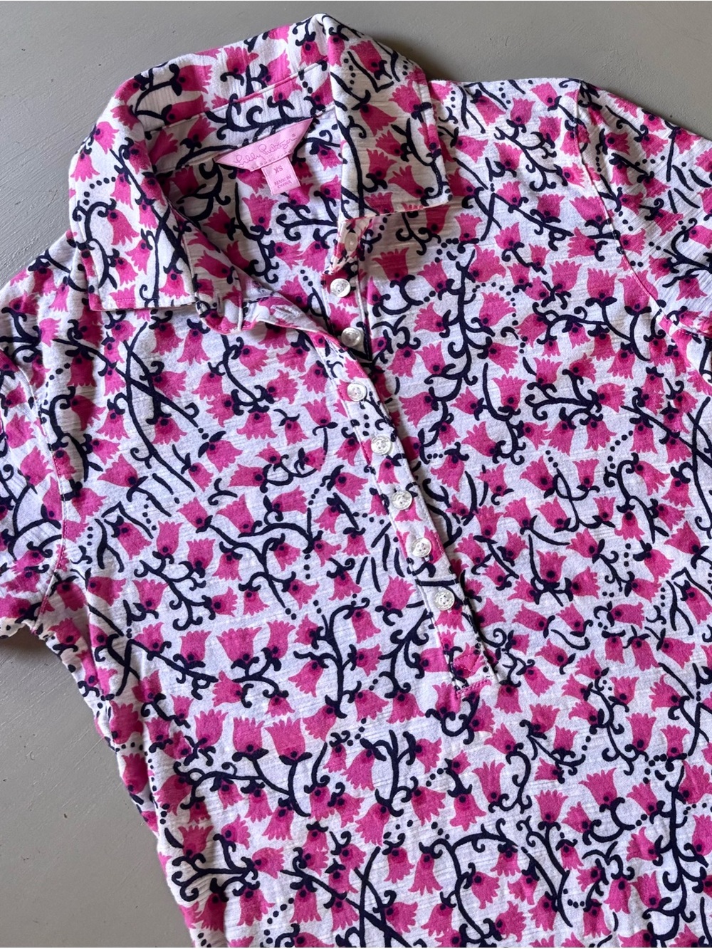 LILLY PULITZER Valley Girl Lana Short Sleeve Collared Sportif Polo Shirt